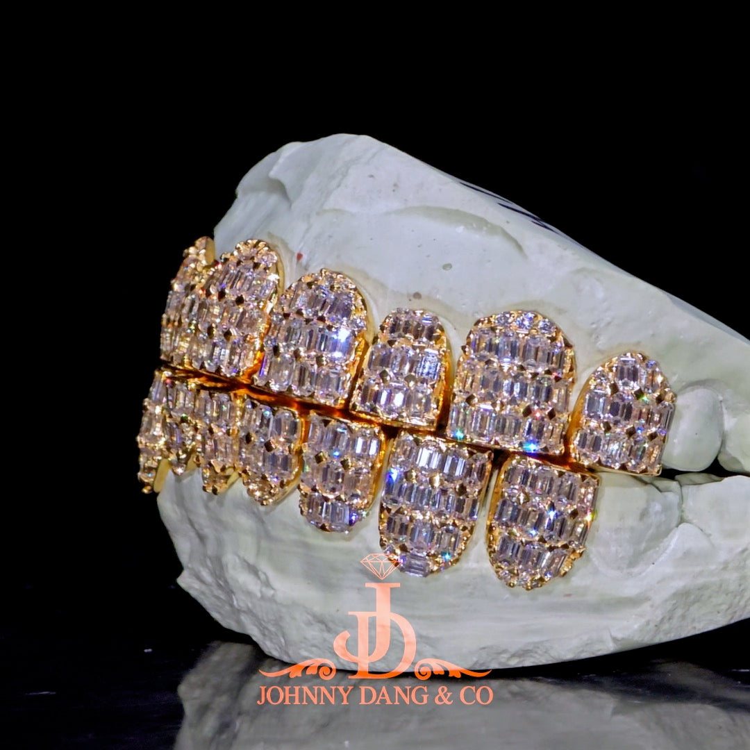 Flawless Emerald Prong Set Grillz Yellow Gold (Perms) ✅