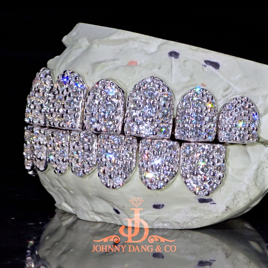 Flawless "10pt Ghost" Set Grillz White Gold (Perms) ✅