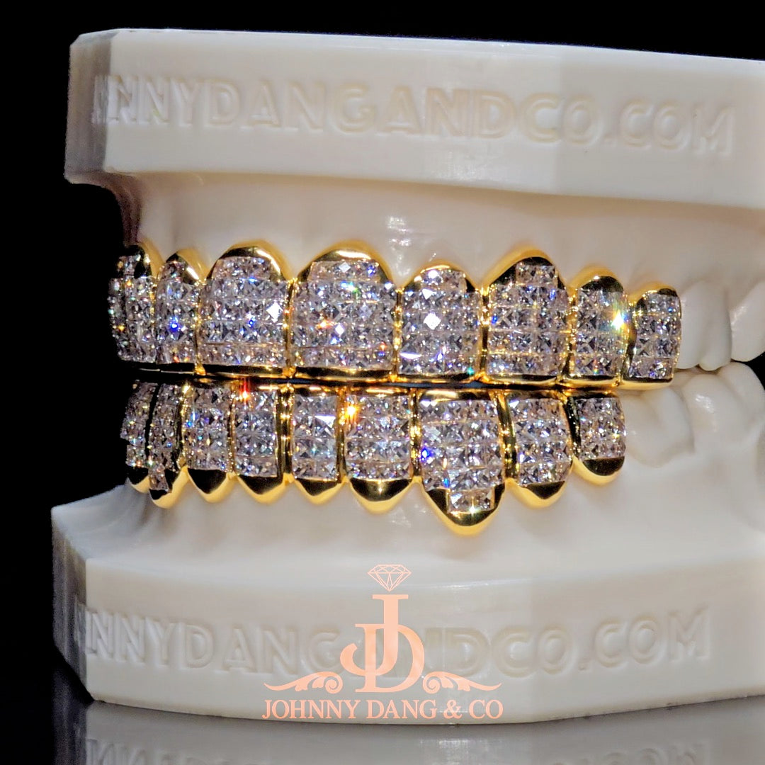 Flawless "French Cut" Invisible Set Grillz Yellow Gold (Pullout) ✅