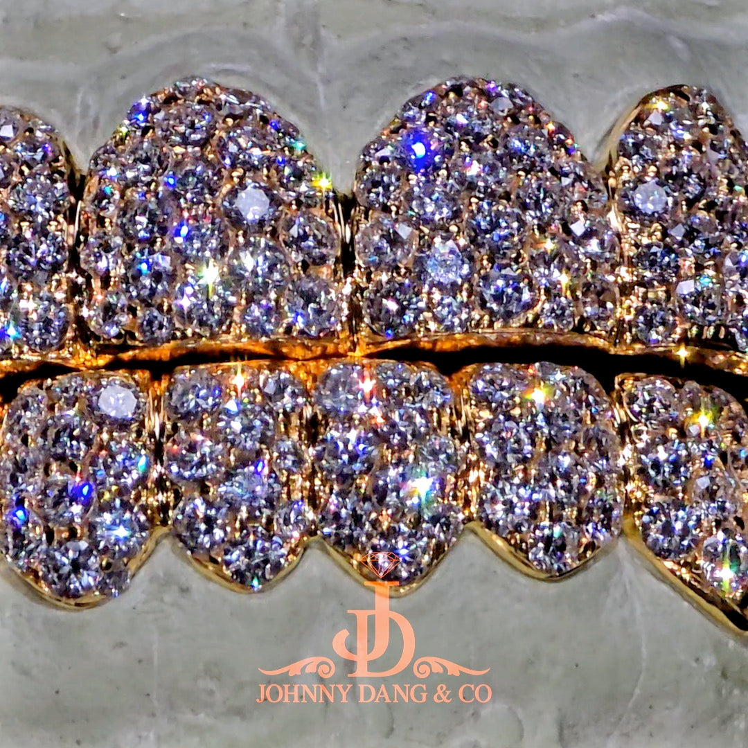 Flawless BBHoneycomb Set Grillz Yellow Gold (Pull Out) ✅