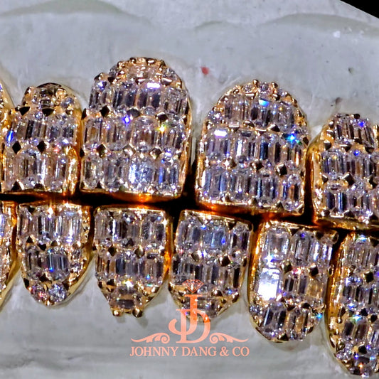 Flawless Emerald Prong Set Grillz Yellow Gold (Perms) ✅