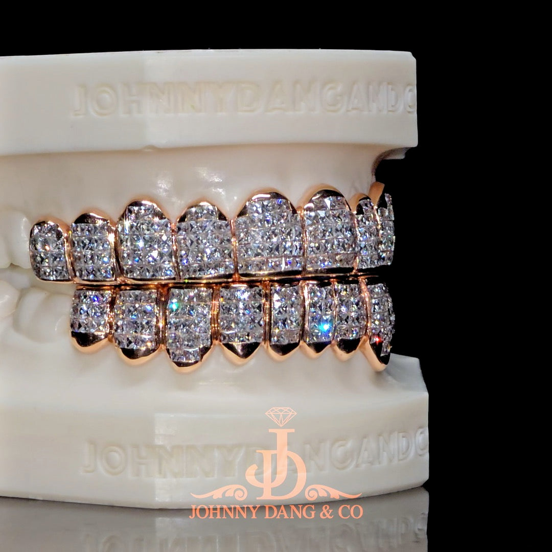 Flawless "French Cut" Invisible Set Grillz Rose Gold (Pullout) ✅