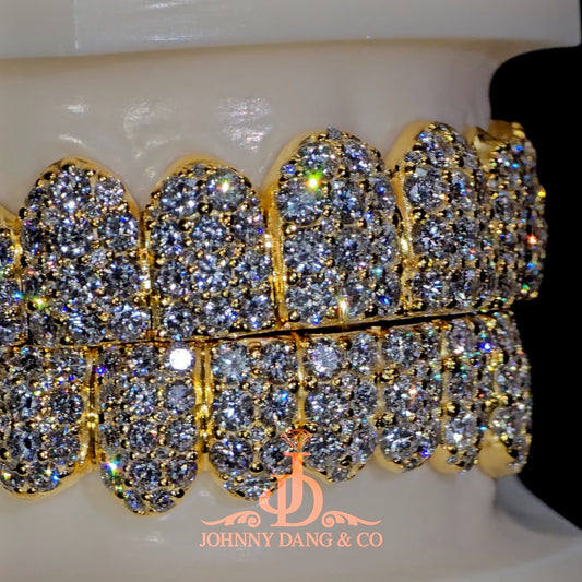 Flawless "10pt Ghost" Set Grillz Yellow Gold (Pullout) ✅