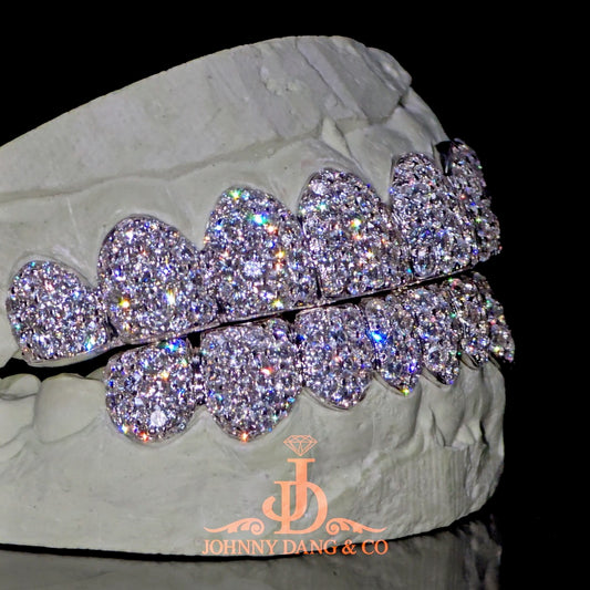 Flawless BBHoneycomb Set Grillz White Gold (Pull Out)