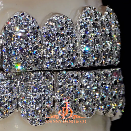 Flawless "10pt Ghost" Set Grillz White Gold (Pullout) ✅