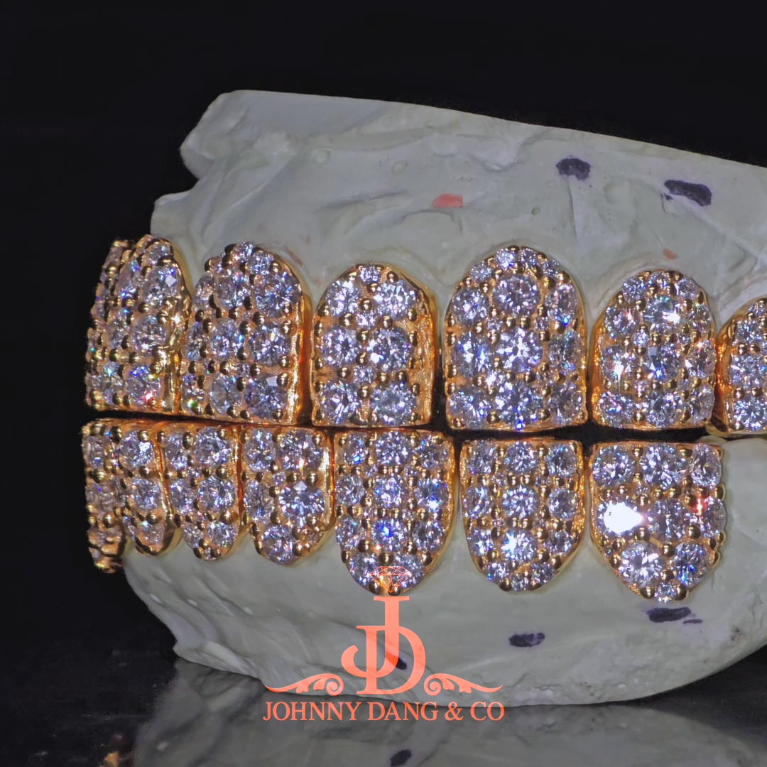 Flawless "10pt Ghost" Set Grillz Yellow Gold (Perms) ✅