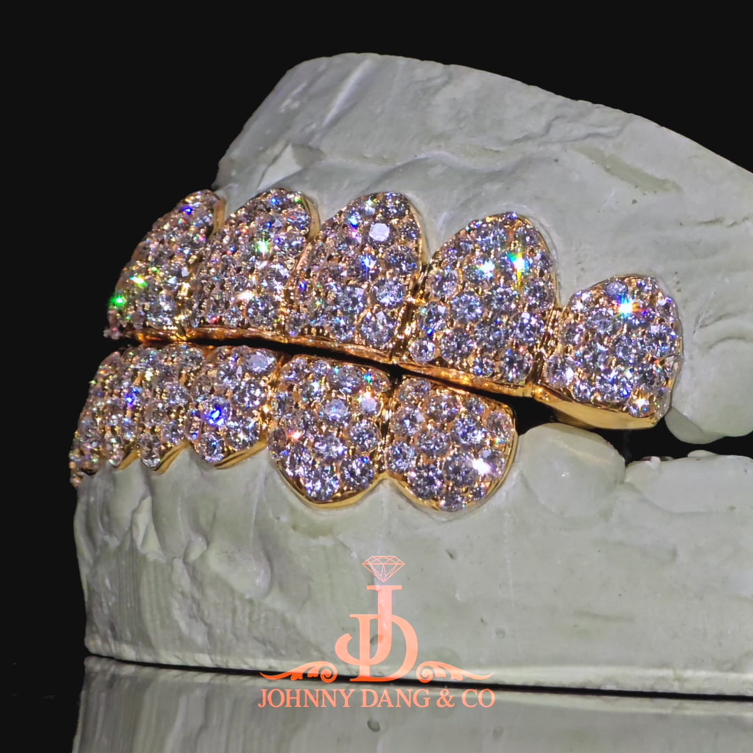 Flawless BBHoneycomb Set Grillz Yellow Gold (Pull Out) ✅