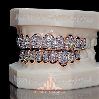 Flawless "French Cut" Invisible Set Grillz Rose Gold (Pullout) ✅