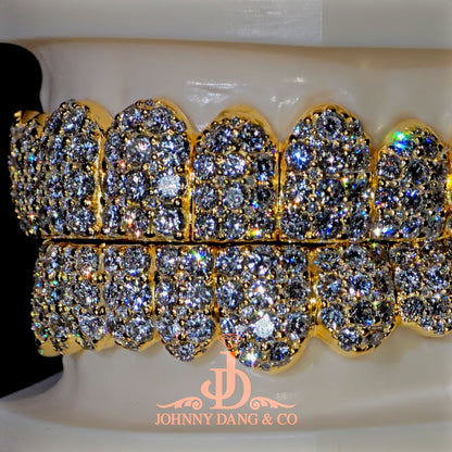 Flawless "10pt Ghost" Set Grillz Yellow Gold (Pullout) ✅
