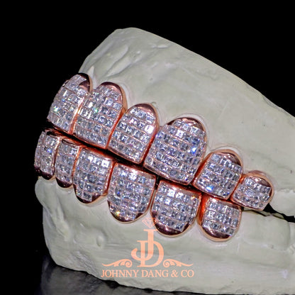 Flawless "Carre Cut" Invisible Set Grillz Rose Gold (Perm) ✅