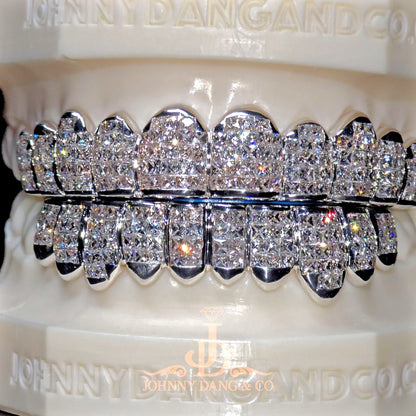 Flawless "French Cut" Invisible Set Grillz White Gold (Pullout)