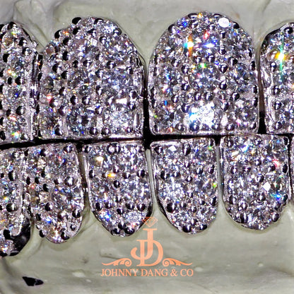 Flawless "10pt Ghost" Set Grillz White Gold (Perms) ✅