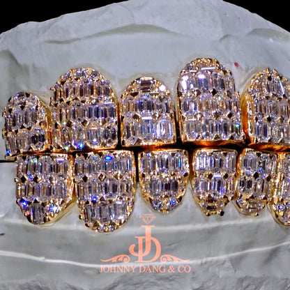 Flawless Emerald Prong Set Grillz Yellow Gold (Perms) ✅