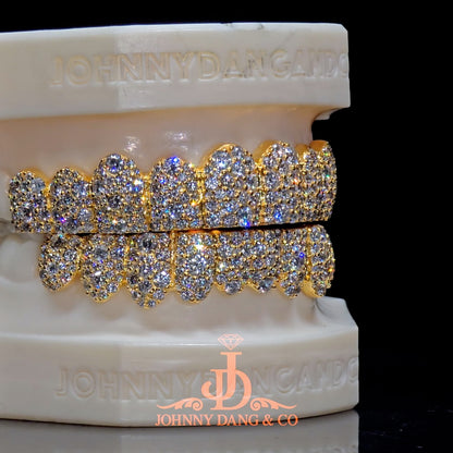 Flawless Mosaic Set Grillz Yellow Gold (Pull Out)  ✅