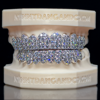 Flawless "10pt Ghost" Set Grillz White Gold (Pullout) ✅