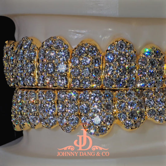 Flawless "10pt Ghost" Set Grillz Yellow Gold (Pullout) ✅
